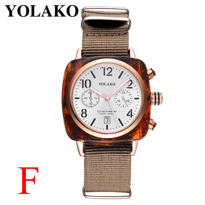 

Gobestart Luxury Temperament Square Dial Canvas Watchband Watch Analog Quartz Watch