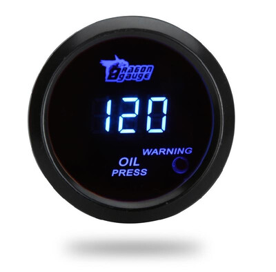 

Digital Oil Pressure Meter Gauge with Sensor for Auto Car 52mm 2in LCD 0120PSI Warning Light Black