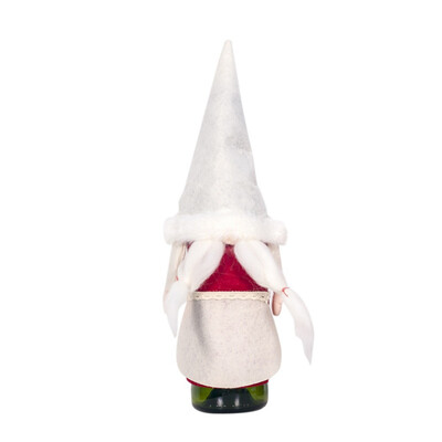 

Christmas Drawstring Decorative Wine Bottle Bags Cover for Ornaments Holiday Dinning Table Decor Party Xmas Festival