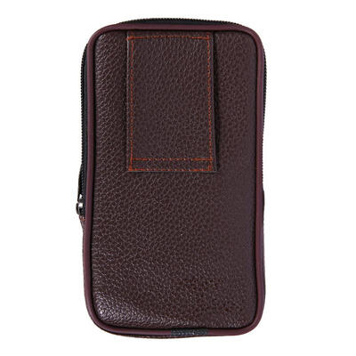 

Men Business Phone Holder Bag Case PU Leather Zipper Flap Waist Pack Pouch