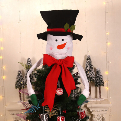 

Tailored 2019 New Christmas Tree Top Santa Snowman Hat Tree Decoration Atmosphere