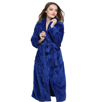 

Toponeto Women Winter Lengthened Coralline Plush Shawl Bathrobe Long Sleeve Robe Coat