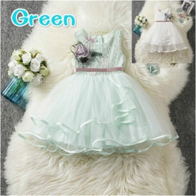 

Floral Toddler Kid Baby Girl Dress Princess Pageant Lace Tutu Dresses Clothes