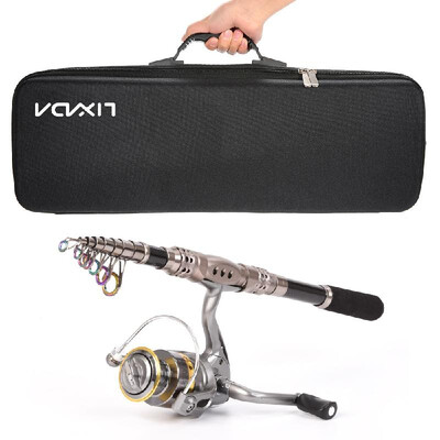 

Lixada Telescopic Fishing Rod&Reel Combo Full Kit Spinning Fishing Reel Fishing Bag Fishing Gear Kit