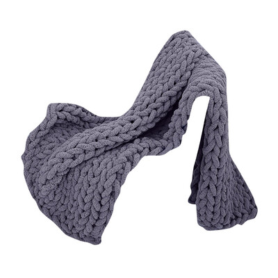 

Gobestart Handmade Coarse Wool Woven Blanket Chenille Knitted Blanket Sofa Blanket