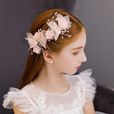 

Childrens headdress girl princess Korean girl hair accessories hairpin girl piano performance accessories flower girl card