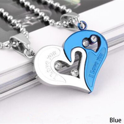 

His&Her Stainless Steel I Love You Heart Men Women Couple Pendant Necklace U