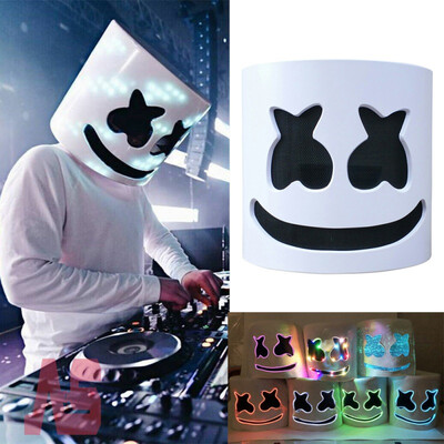 

DJ LED Luminous Helmet Mask Cosplay Prop Halloween Party Latex Masks LED Party Bar DJ Masks