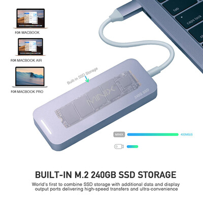 

MINIX NEO 240GB SSD Storage USB C Hub Multi-Port USB 30 Type C HD Port for Apple MacBook MacBook Air MacBook Pro