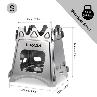 

Lixada Compact Folding Wood Stove for Outdoor Camping Cooking Picnic