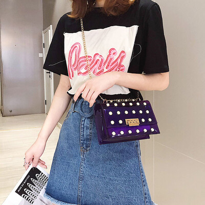 

Tailored Women Girl Pearl Crossbody Bag Leather Cute Waterproof Candy Color Messenger Bag