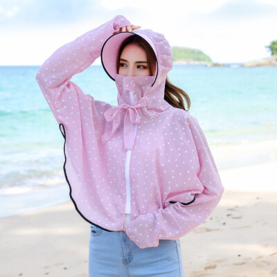 

2019 new riding electric car sunscreen women spot sunscreen mask hat short sunscreen clothing factory outlet