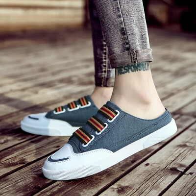 

New summer trendy shoes Korean version student casual board shoes mens canvas shoes black cloth shoes mens casual board sho