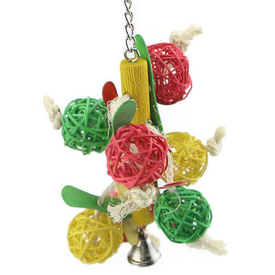 

Pet Parrot Toy Colorful Bird Bell Ball For Parakeet Cockatiel Chew Fun Cage