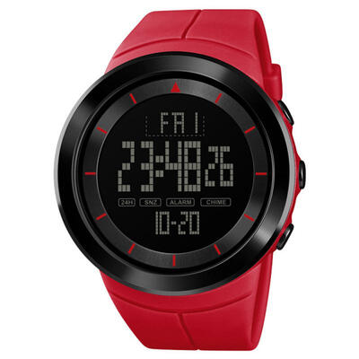 

SKMEI Big Round Dial Digital Wristwatch Sports Mens Watch With Double Time Display Calendar Stopwatch Function