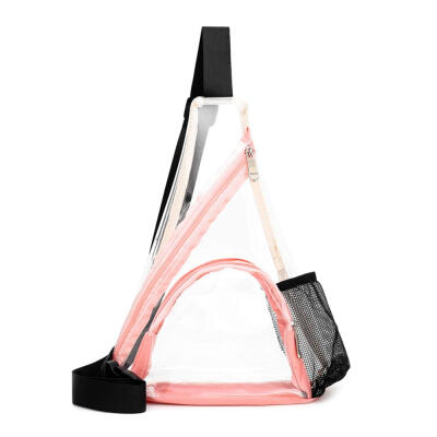 

Transparent PVC Mesh Pocket Chest Bag Women Triangle Jelly Shoulder Bags