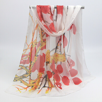 

New high quality fashion ink painting ladies printed chiffon silk scarf wholesale SW140