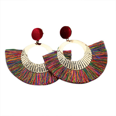 

Fashion Women earring Simple rhombus hand-knitted earrings pair yellow young female jewelry
