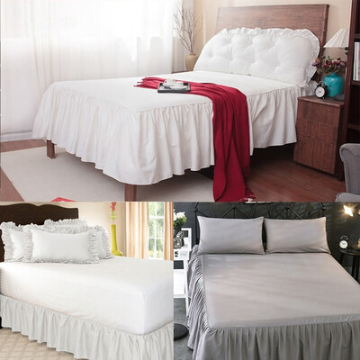 

Large Size Plain Cotton Bed Sheet Bed skirt Fashion Home Bedspread