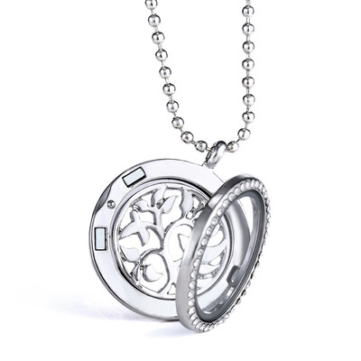 

Family Mom Dad Gift Round Heart Photo Frames Openable Locket Necklaces Heart Pendant Necklace Jewelry For Women Girlfriend Gift
