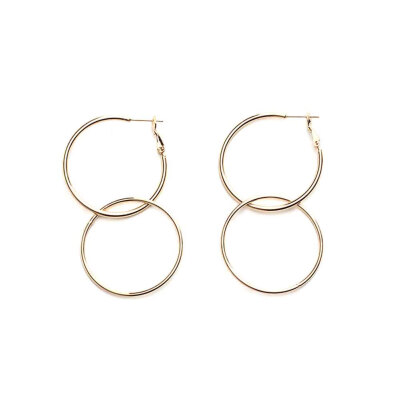 

Exaggerated Minimalist Wind Round Retro Geometric Large Circle Earrings Metal Large Circle Earring