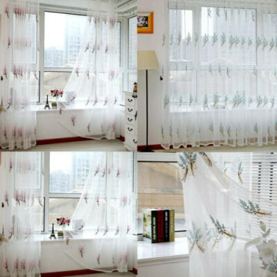 

Drape Panel Sheer Scarf Valances Window Floral Tulle Voile Door Window Curtain