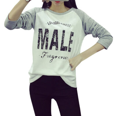 

T shirt For Women Korean Style Letters Print T-shirt Loose Long Sleeved T-shirt Women Tops