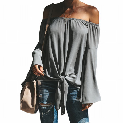 

Long sleeve knotted shirt top