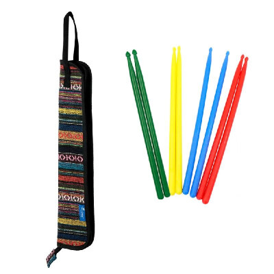 

Special National Style Drum Stick Drumsticks Mallet Bag Case Cotton Material With 4 Pairs 5A Nylon Drumsticks