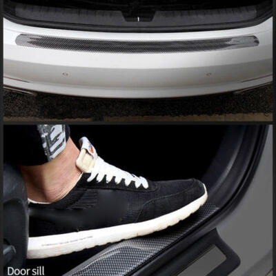 

New Fashion Car Accessories Carbon Fiber Auto Door Plate Cover Anti Scratch Sticker 3CMx1M