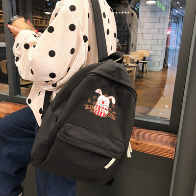 

Gugugan Girls schoolbag Korean version of senior high school students backpack Sen Department of Canvas Ins Shoulder Bag Girl