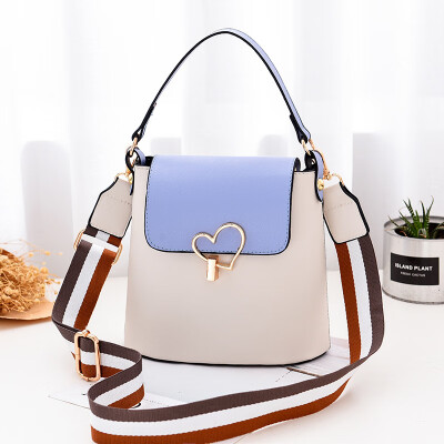 

New girl fresh&simple contrast color small bag square box love wide shoulder strap shoulder diagonal package