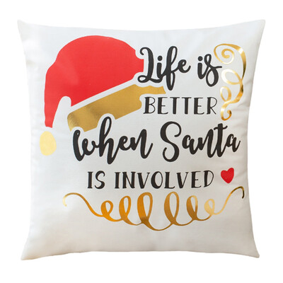 

Modern Simple Xmas Pillow Case Gold Bronzing Cushion Cover Home Sofa Xmas Decor