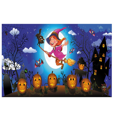 

Toponeto Halloween Backdrops Pumpkin Vinyl 5x3FT Lantern Background Photography Studio