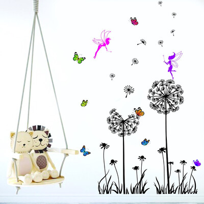 

〖Follure〗Creative Dandelion Butterfly Elves Stickers Removable Mural PVC Home Decor
