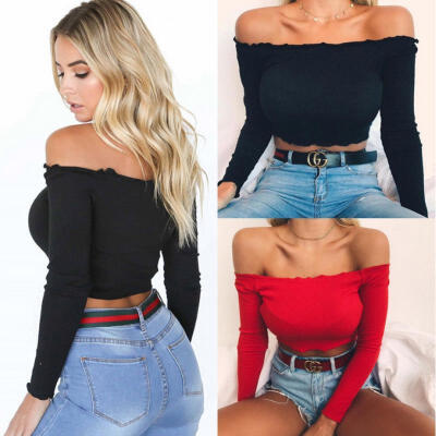 

Summer Women Casual Off Shoulder Tank Top Vest Blouse Sleeveless Crop Tops Shirt