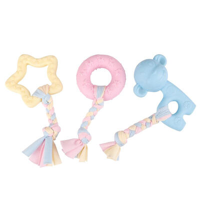 

3pcs Natural Rubber Pentagram Circle Monkey Shape Pet Dog Interactive Toys