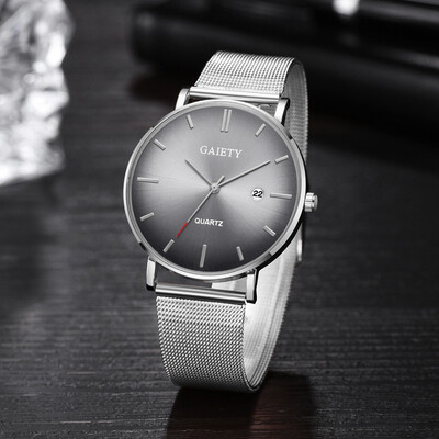 

〖Follure〗Fashion Casual Calendar Simple Single Business Net With Strap Mens Watch