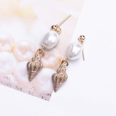 

EK693 Boho Vintage Natural Shell Drop Earrings For Women Beach Small Conch Pearl Drop Earring Wedding Jewelry Accessories