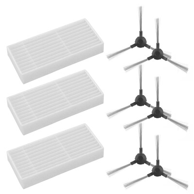 

3pcsSet Filter6pcs Side Brushes Robot Vacuum Cleaner Parts For Proscenic 790T