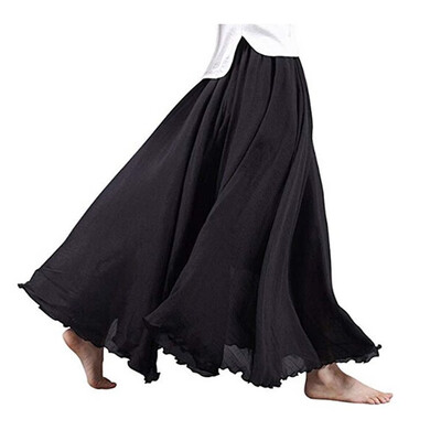 

Boho Womens Skirt Elastic Waist Long Maxi Casual Beach Dress Vintage Skirt