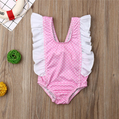 

Toddler Baby Girl Swimwear Bow Ruffle Sleeve Romper Swimsuit Beach Outfit