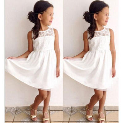 

UK Kids Baby Flower Girl Dress Lace Tulle Party Gown Bridesmaid Dresses Sundress