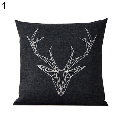 

Deer Animal Heart Letter Square Bedroom Sofa Pillow Case Cushion Cover Decor