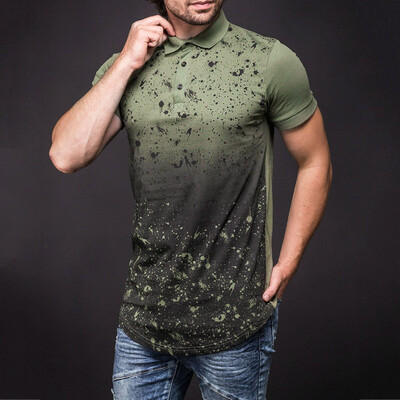 

Toponeto Fashion Mens Short Sleeve Patchwork Shirts Print Formal Slim Fit Shirt Top