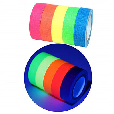 

127mm x 5m Luminous Fluorescent Night Self-adhesive Glow In The Dark Sticker Tape 5PCS Home Decoration Warning Tape Five-colors