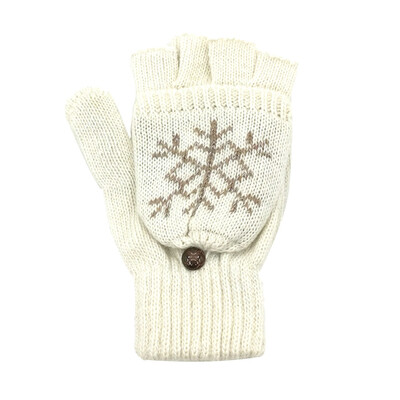

Winter Braided Knitted Half Finger Flip Fingerless Convertible Mittens Gloves