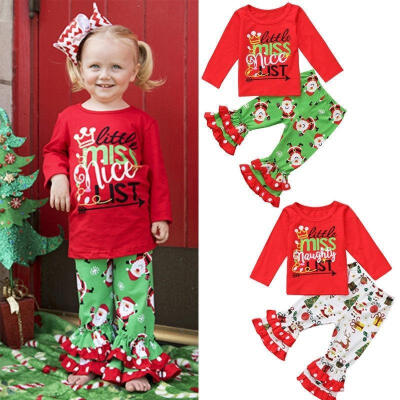 

NEW Fashion Christmas Newborn Kids Baby Girls Xmas Cotton Long Sleeve Top Pants Soft Outfits Gift