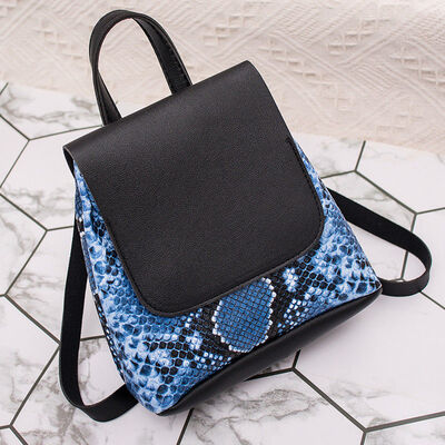 

2018 New Style Fashion Women Girl PU Leather Shoulder Bag School Backpack Travel Patchwork Rucksack Purse Fashion