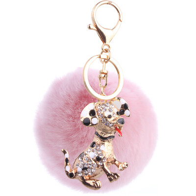 

Dog year 12 Zodiac Rex Rabbit fur ball puppy pendant New plating alloy key chain bag ornaments